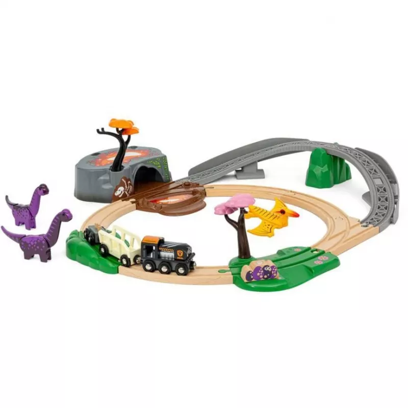 Brio World Dinozaurų nuotykių rinkinys, geležinkelis