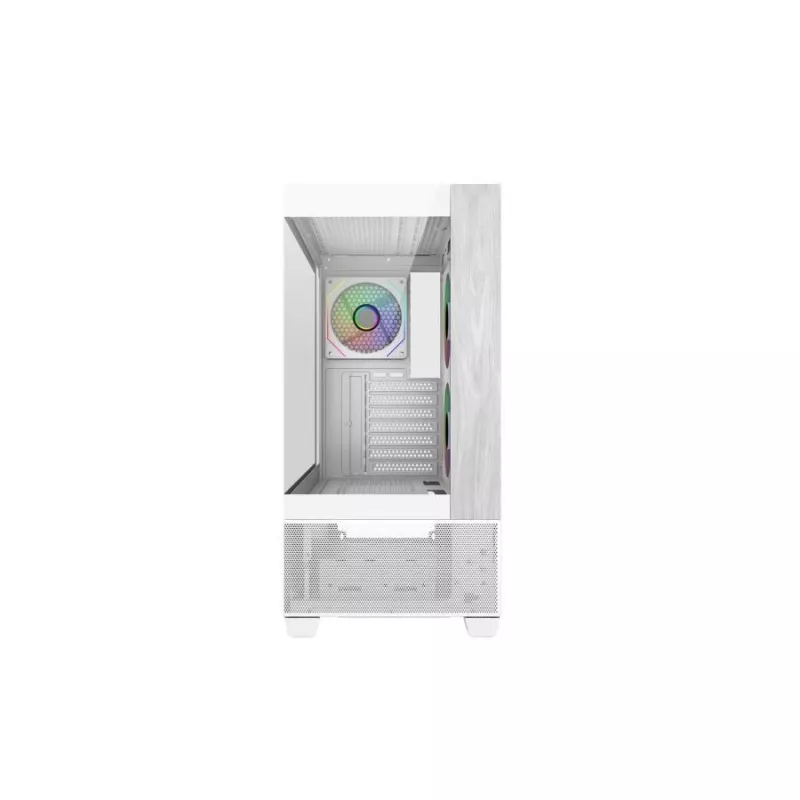 Cooler Master E690-WHNN-S00 Elite 690 WOOD White, 270° pilno vaizdo grūdintas stiklas, besiūliai nuožulnūs kraštai