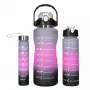 Extralink motyvacinė vandens buteliukų rinkinys 3W1 rožinė-juoda 2000ML+900ML+300ML