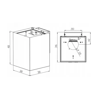 Gartraukis MAAN Ponza Mini WPB 430 — plieninis korpusas, auksinio blizgesio apdaila, elektroninis valdymas, nuotolinio valdymo pultelis, Ø300 mm, aukštis 400 mm