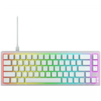 CHERRY K5V2 kompaktiška klaviatūra, skirta žaidimams, USB, QWERTY, anglų k., balta, 67 klavišai, RGB LED