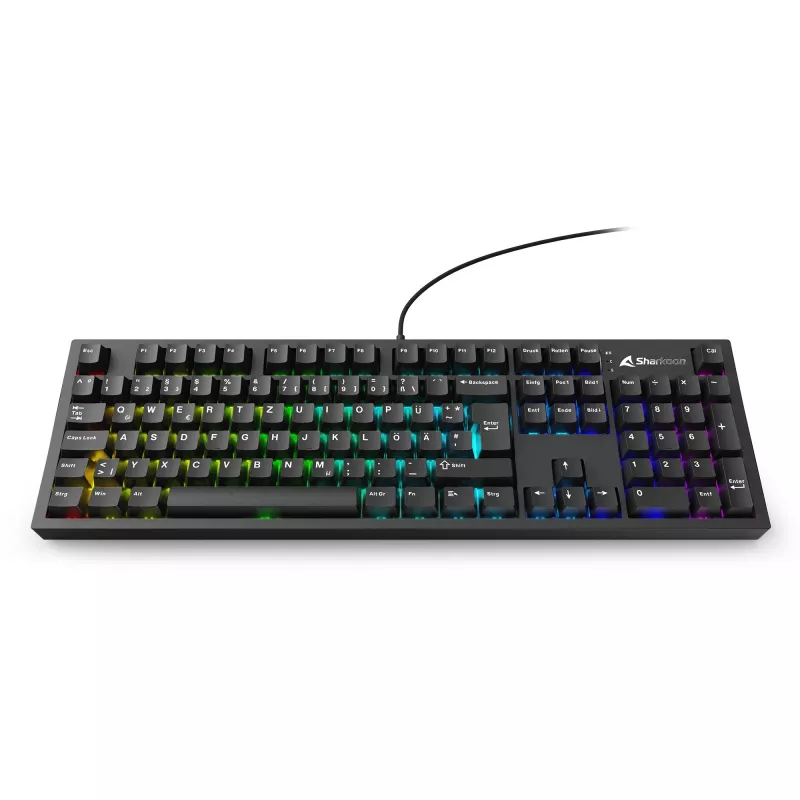 Mechaninė klaviatūra Sharkoon OfficePal KB70W — linijiniai tylūs jungikliai, belaidė