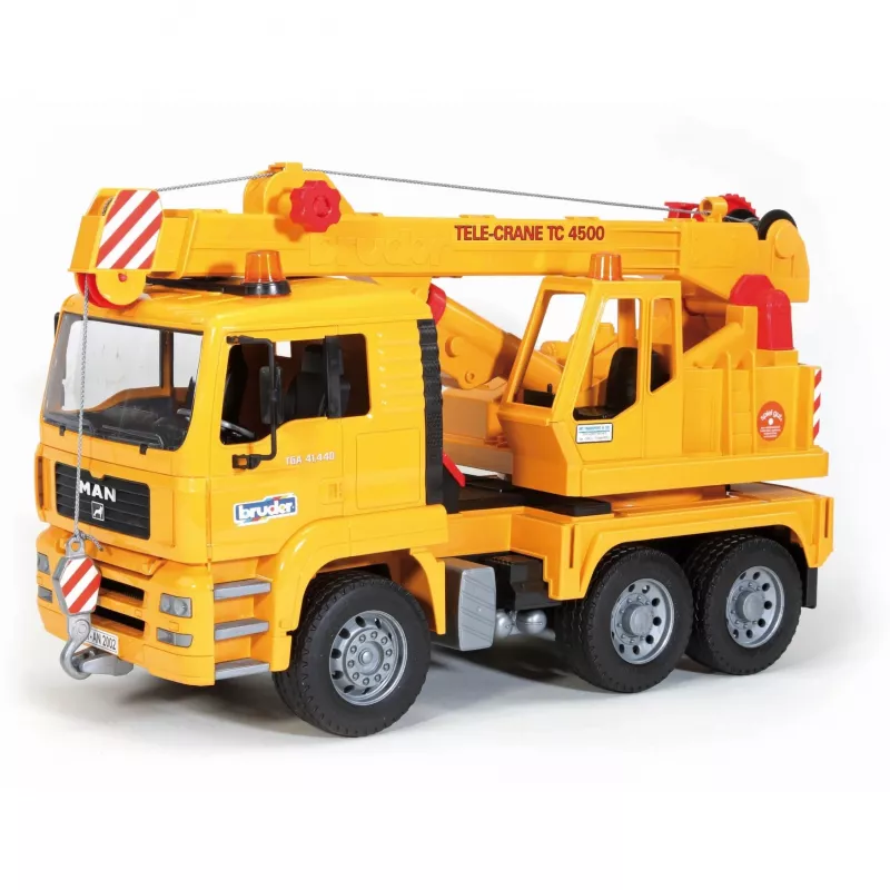 Kraninis sunkvežimis BRUDER MAN BR-02754, ABS konstrukcija, geltonas, 4+ metų (be šviesos ir garso modulio)