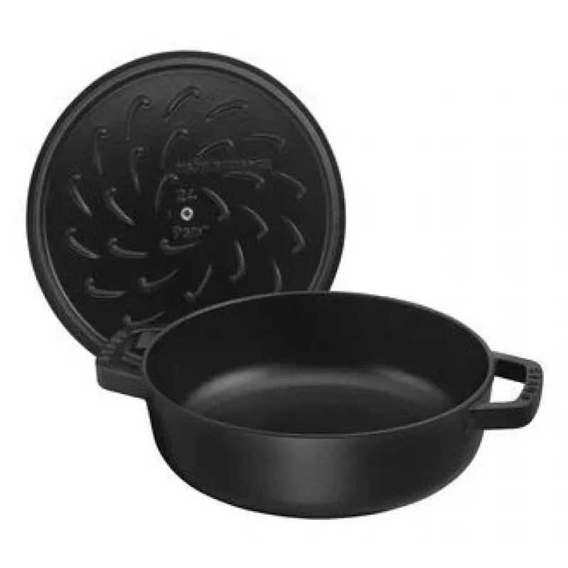 Saute Pan ZWILLING STAUB BRAISERS apvali 28 cm, juoda, dugno Ø 22.2 cm