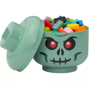 Room Copenhagen LEGO Head Skeleton maža laikymo dėžutė, žalia/juoda