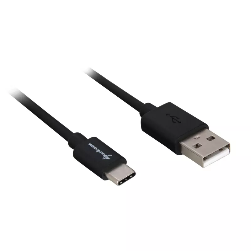 USB 2.0 A į USB-C kabelio adapteris Sharkoon 0,5 m, juodas