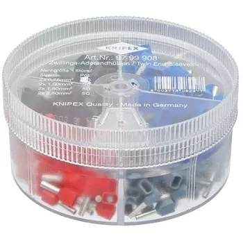 Knipex 97 99 908 Ferrule Assortment Vollisoliert pilka, raudona, juoda, mėlyna 200 vnt.
