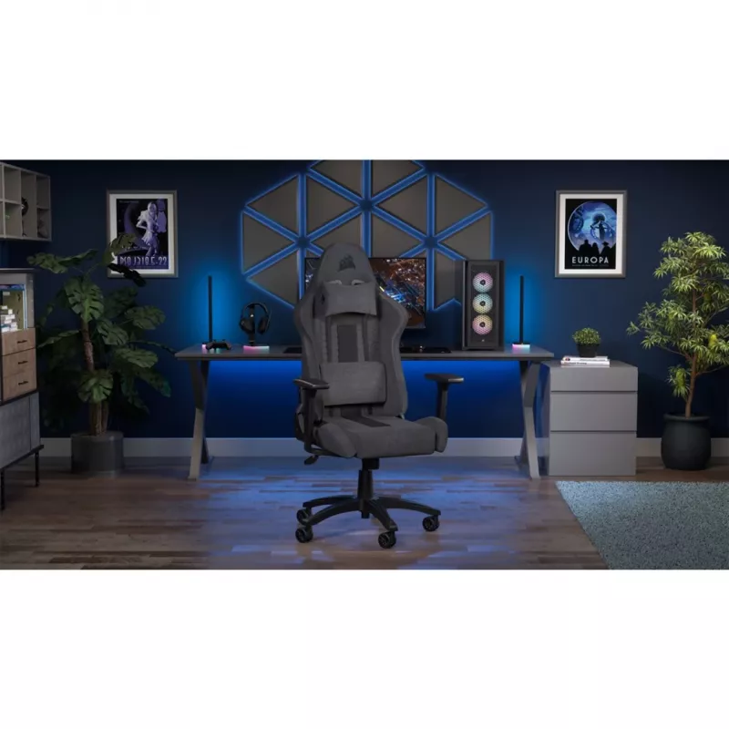 CORSAIR - TC100 RELAXED žaidimų kėdė (medžiaga – pilka/juoda)