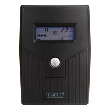 DIGITUS Line-Interactive UPS, 800VA/480W 12V/9Ah X1 baterija, 2x CEE 7/7 lizdai, RJ-11, LCD (DN-170064-LCD)