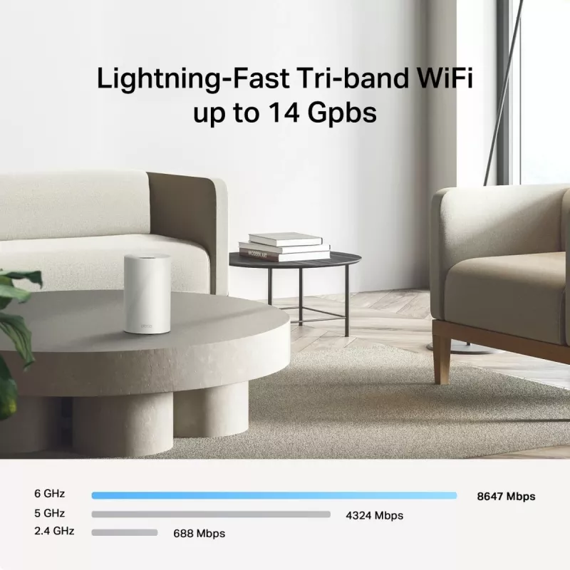 TP-LINK Deco BE68 (3 vnt.) Wi‑Fi 7 tinklinis maršrutizatorių rinkinys