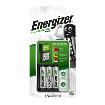 ENERGIZER Maxi ACCU HR6 POW baterijų įkroviklis + 2 AA 2000 mAh baterijos