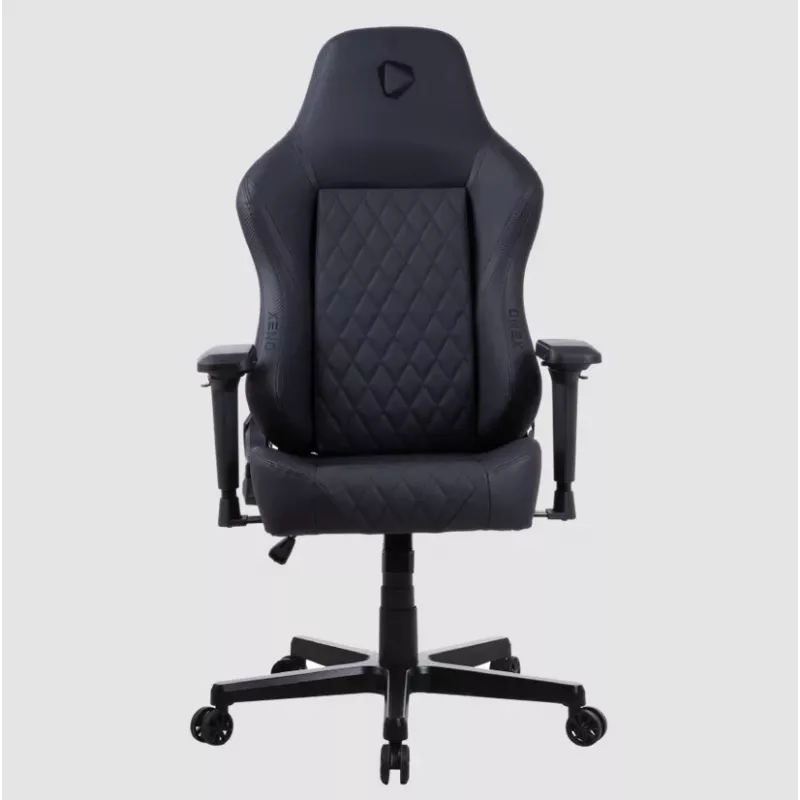 Žaidimų kėdė Onex FX8 Formula X — ergonomiška lenktyninio stiliaus sėdynė, reguliuojami porankiai, atlošimo ir pasvirimo funkcijos, juoda
