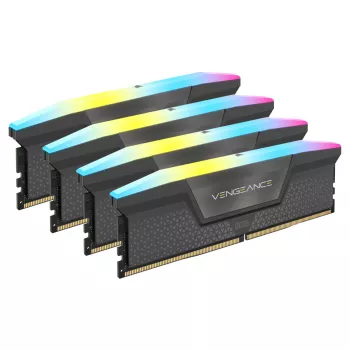 DIMM 64 GB DDR5-6000 (4x 16 GB) Quad-Kit, atmintinė juoda, CMH64GX5M4B6000C36, Vengeance RGB, INTEL XMP