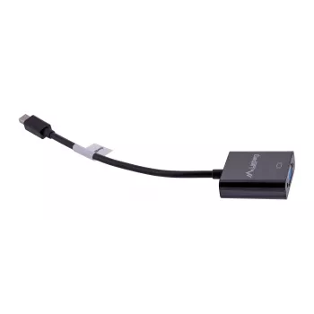 VGA (D-Sub) į Mini DisplayPort adapterio kabelis LANBERG AD-0006-BK, 0.2 m, DisplayPort 1.2, 1920×1200@60Hz, jungtis MiniDP, juoda