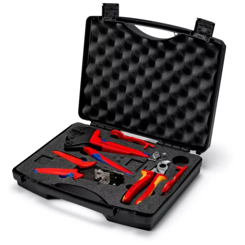 Kabelių užspaudimo įrankis Knipex 97 91 04 V01 pilkas oranžinis raudonas 5 vnt.