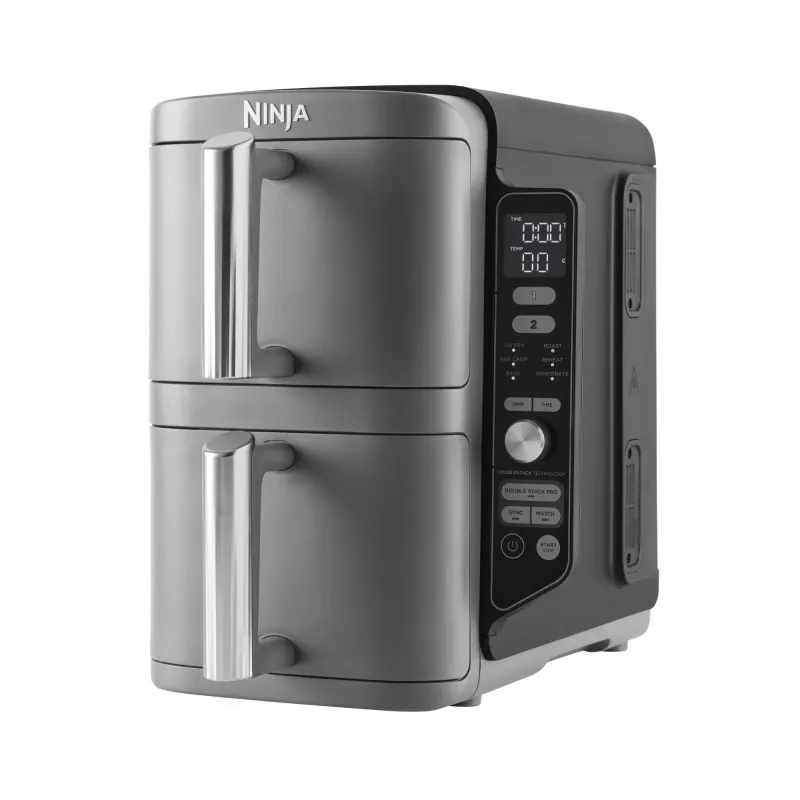 Ninja SL400EU gruzdintuvė Dviguba 9,5 L 2470 W Karšto oro gruzdintuvė Juoda, Pilka