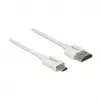 HDMI kabelis DeLOCK 85147 0,25 m A tipo į D tipo, baltas