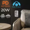 Maitinimo skirstytuvas MACLEAN MCE249 F/W — 2x maitinimo lizdai (16A + 6A) ir 4x USB (2x A, 2x C PD 20W)