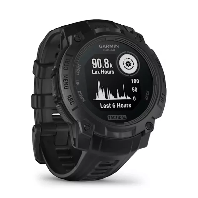 Išmanusis laikrodis GARMIN Instinct 3 45mm Solar Tactical Edition Juoda — 45 mm, saulės energijos įkrovimas, GPS, širdies ritmo monitorius