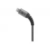USB-A į Lightning kabelis GOOBAY 2 m, medžiaginis apvalkalas, 3,3 mm skersmuo, tamsiai pilka / sidabrinė