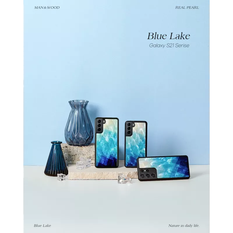 Apsauginis telefono dėklas iKins, skirtas Samsung Galaxy S21, Blue Lake Juoda spalvos