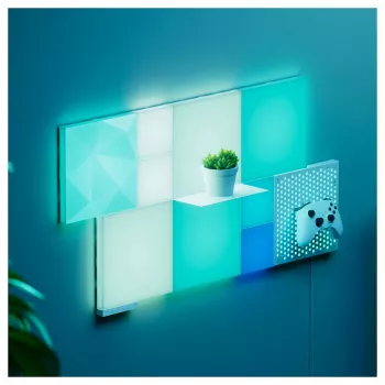 LED skydinis šviestuvas Nanoleaf N8100E00-2TBS — kvadratinis RGB, maitinamas nuolatine srove, pakuotėje 2 vnt.