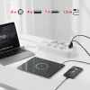 Maitinimo lizdų blokas MACLEAN MCE389 W — 6 lizdai, 4×USB-A, 1×USB-C, 2500 W, 110–240 V, 1,5 m laidas, baltas