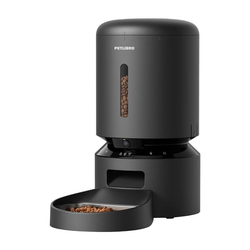 Automatinis naminių gyvūnėlių ėdalo dalytuvas „Aptel Granary“ su kamera, 5 l, juodas