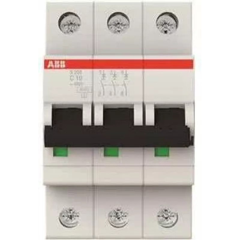 ABB Circuit Breaker 10A S203-C10 pro M comp. 3pol.6kA for circuit breaker S203-C10 (2CDS253001R0104)