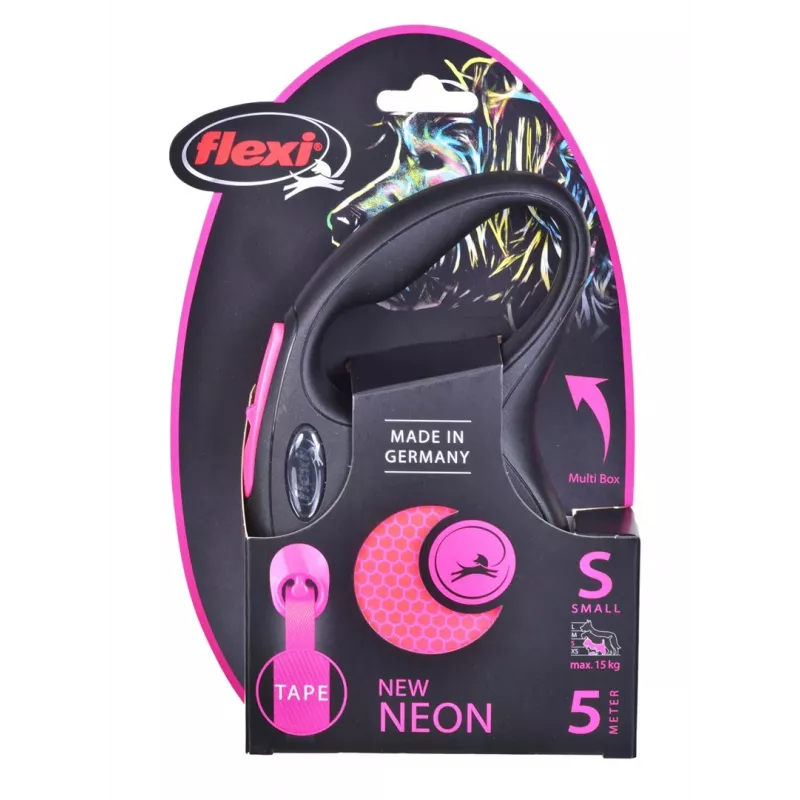 Flexi New Neon S 5 m automatinis šunų pavadėlis