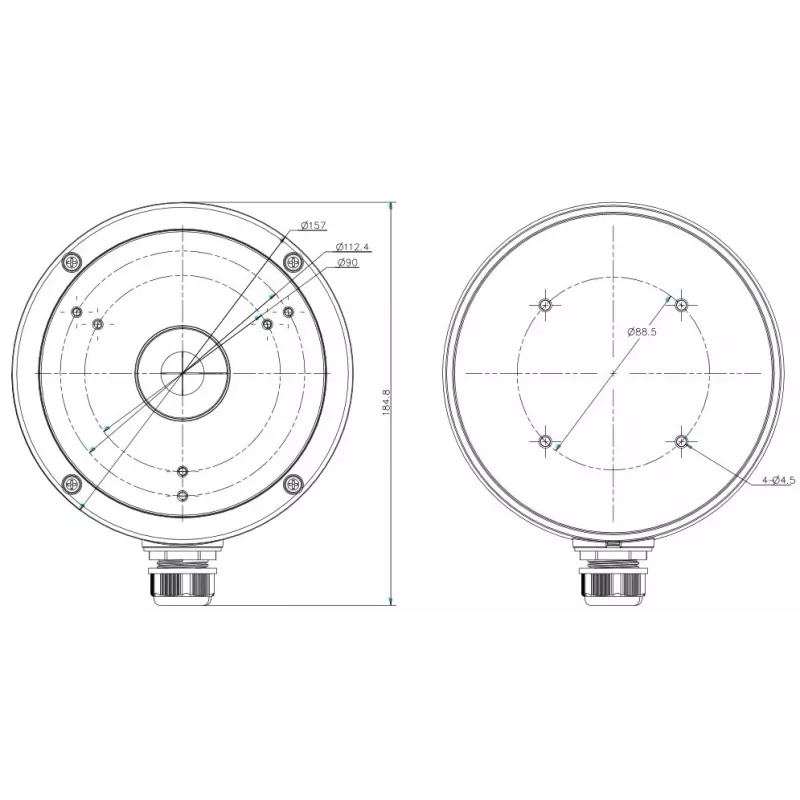 Hikvision Digital Technology DS-1280ZJ-M apsaugos kameros priedas jungiamoji dėžutė
