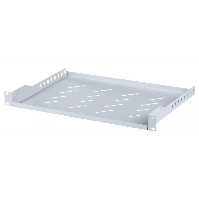 Stovo lentyna LANBERG AK-1004-S — 1U 19 colių pilka, 483 mm pločio, 300 mm gylio, 25 kg talpa
