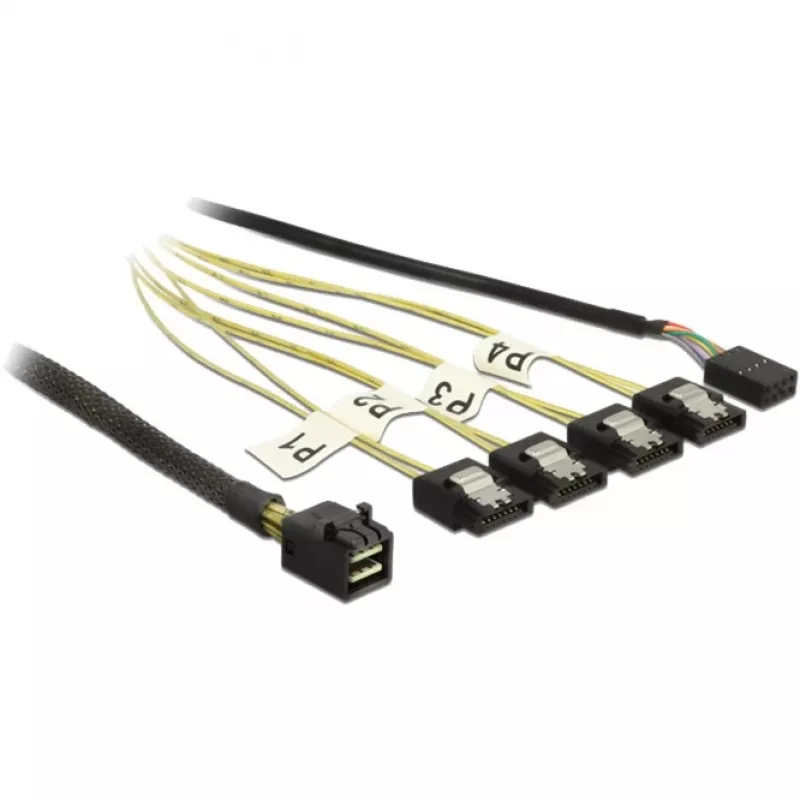 Kabelis DeLOCK Mini SAS HD SFF-8643 į 4xSATA 7p 1m
