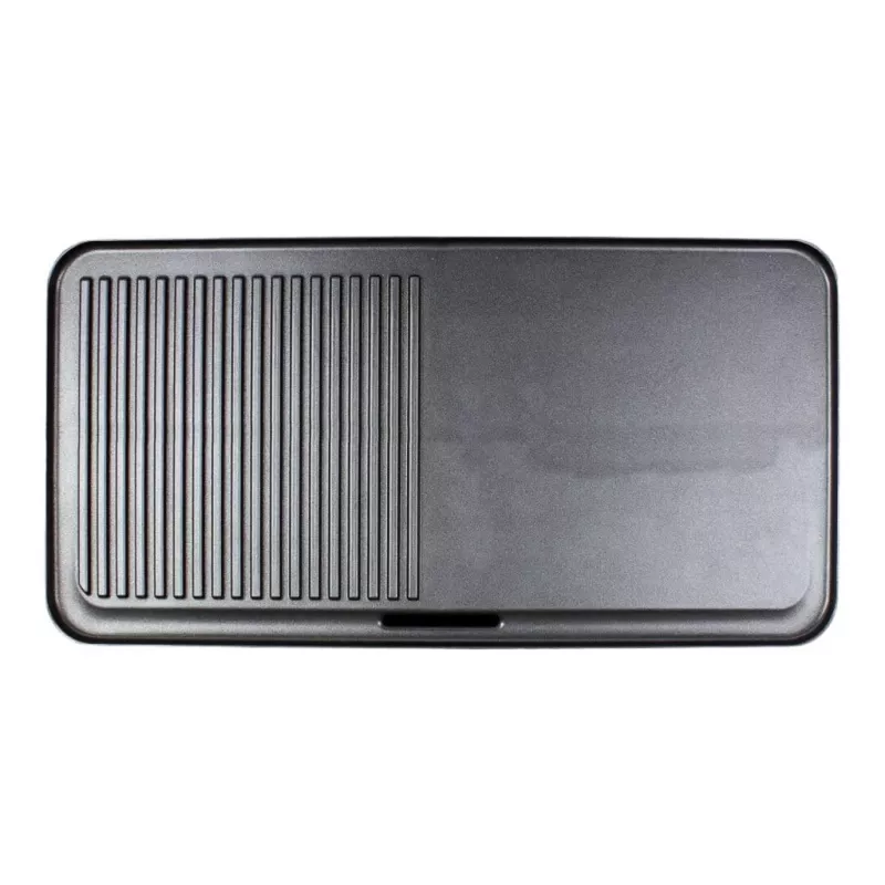 Elektrinis stalo grilis Rommelsbacher BBQ 2003 — 1900 W, 50×25 cm, briaunotas + Teppanyaki, reguliuojamas termostatas, sidabrinė/juoda