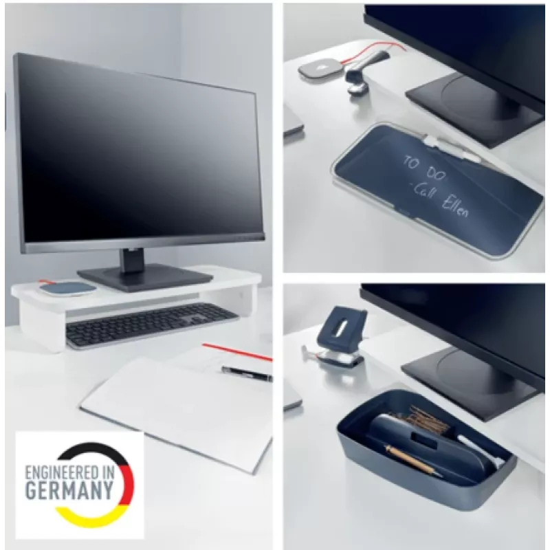 Monitoriaus laikiklis LEITZ Freestanding 64340001 — stalinis stovas 61 cm (24 colių) ekranams, 20 kg talpa, reguliuojamas aukštis, baltas