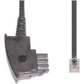 Telefono laidas e+p T 37 10 m Skaidrus Juodas