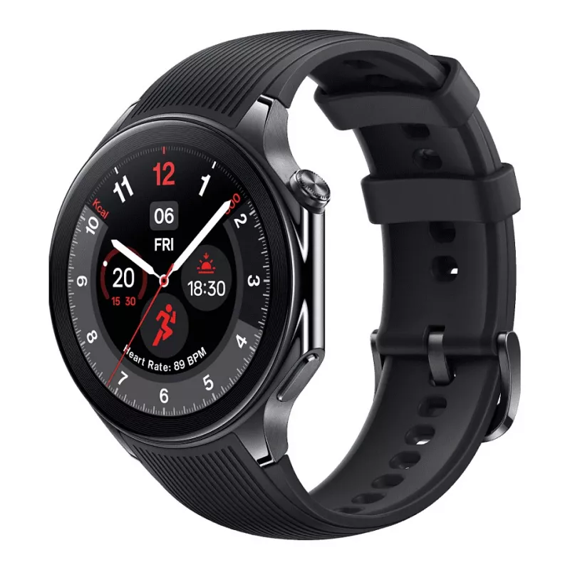 OnePlus Watch 2 - 46 mm - išmanusis laikrodis su dirželiu - Fluoroelastomeras - Riešo dydis: 140-210 mm - Ekranas 3,63 cm (1,43)