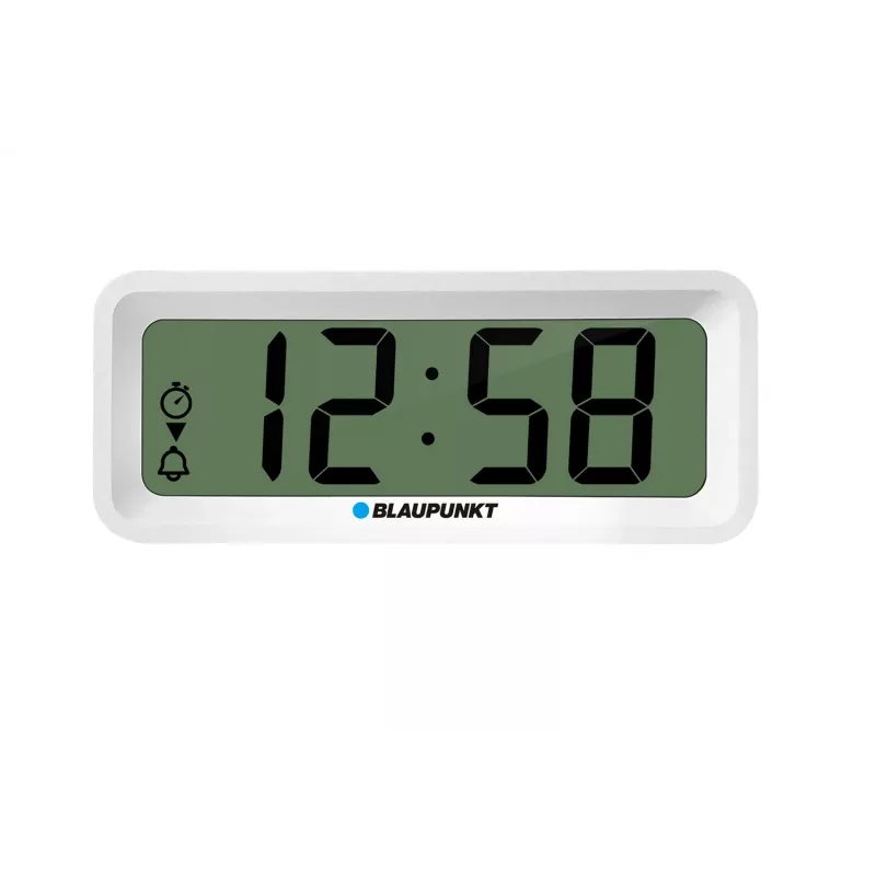 Žadintuvas BLAUPUNKT CL04WH daugiafunkcis laikrodis, baltas — termometras, kalendorius, snaudimo funkcija, 88×37×21 mm