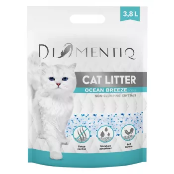 Sulipantis kačių kraikas DIAMENTIQ Diamentiq Ocean Breeze 3,8 l — silikoninės granulės, 1,5 kg, antibakterinis, nedulka
