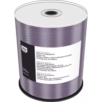 MediaRange Inkjet Fullsurface-Printable - 100 x DVD+R 16x - laikmena (MR414)