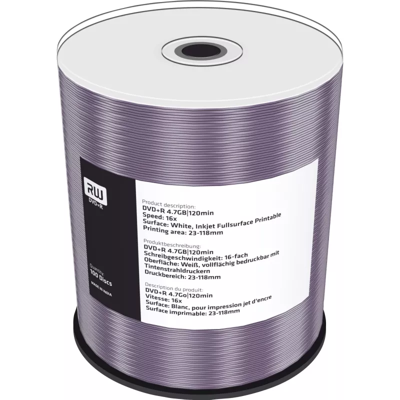 MediaRange Inkjet Fullsurface-Printable - 100 x DVD+R 16x - laikmena (MR414)