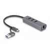 DeLOCK 64282 nešiojamojo kompiuterio dokavimo stotelė ir prievadų replikatorius, laidinis, USB 3.2 Gen 1 (3.1 Gen 1) Type-C, pilka (64282)