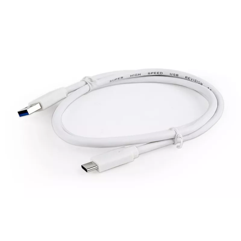 USB duomenų laidas Gembird USB A į USB C 1 m, USB 3.2 Gen 1, balta