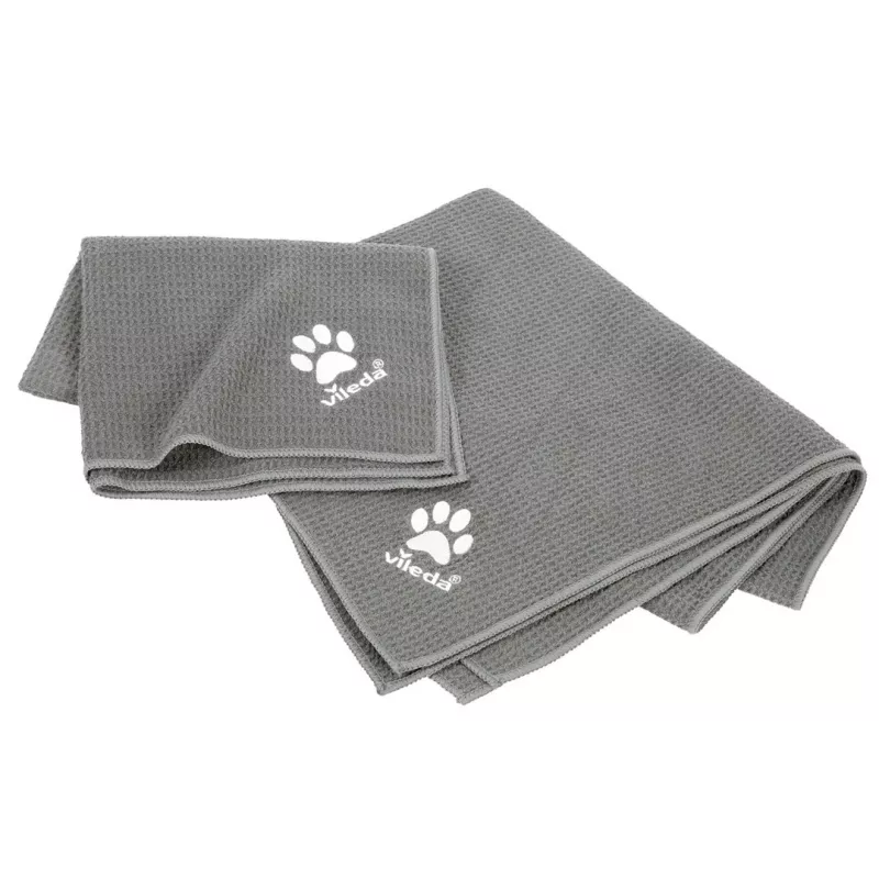 Rankšluostis VILEDA Pet Wipes 172650 450x700 mm, poliesteris, skalbiamas mašinoje, pilkas