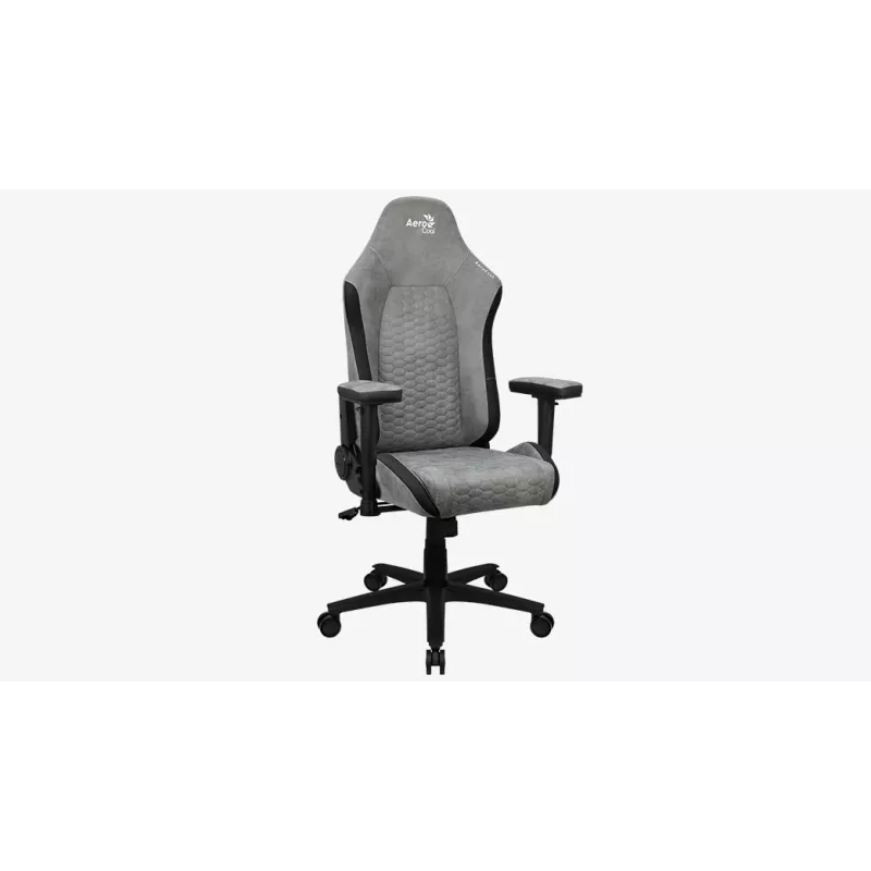 Aerocool Crown AeroSuede universali žaidimų kėdė su paminkštinta sėdyne, akmens pilka