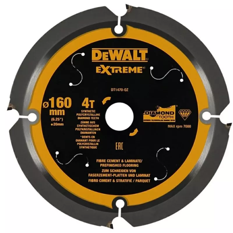 Pjovimo diskas laminatui ir cementinėms gipso plokštėms DeWalt DT1470 160x20 mm 40T