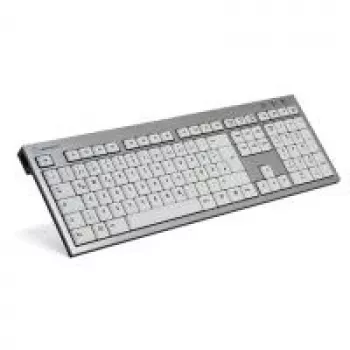Klaviatūra Logickeyboard SKB-AJPU-DE Universali USB QWERTZ Vokiška Aliuminis Balta
