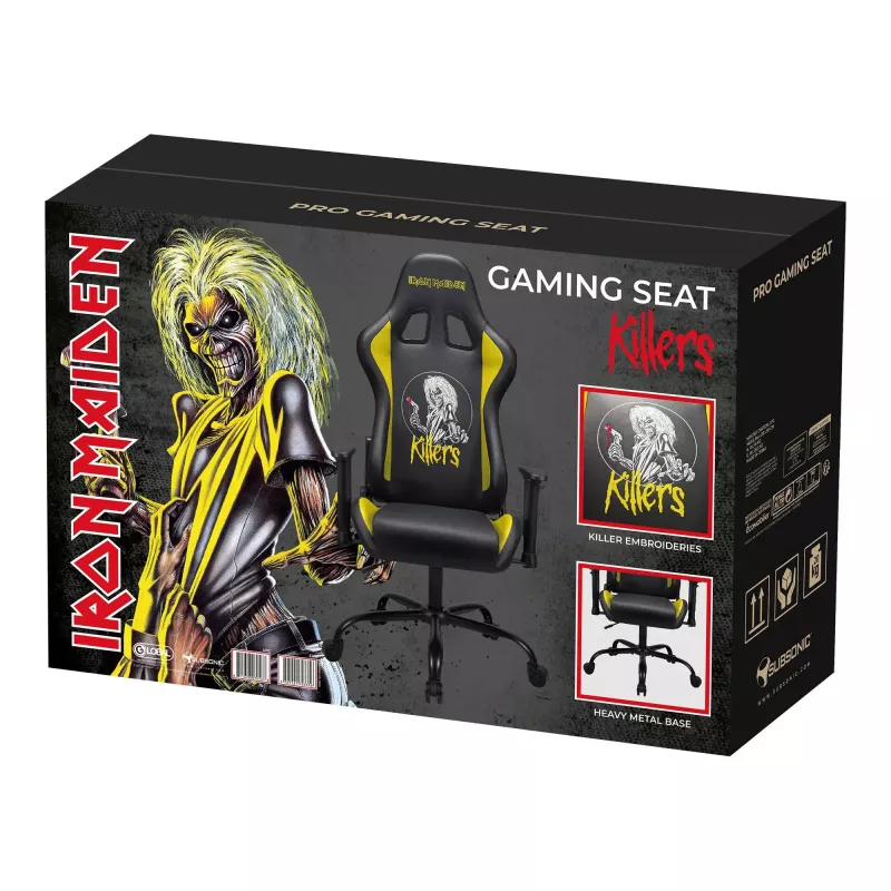 Žaidimų kėdė SUBSONIC Subsonic Pro Iron Maiden Killers — ergonomiškas dizainas, reguliuojamas aukštis