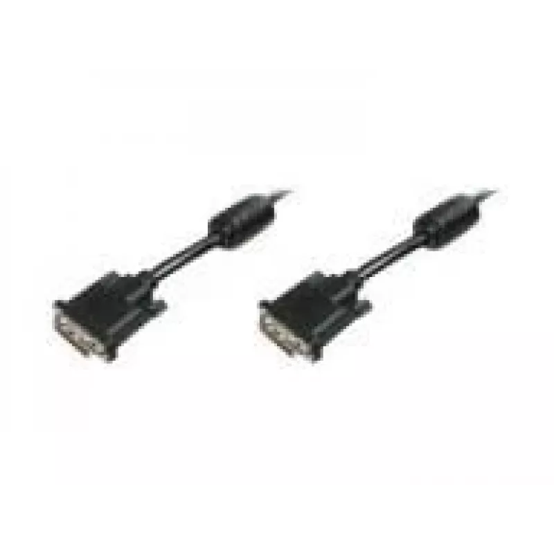 DIGITUS - DVI kabelis - Dual Link - DVI-D (V) - DVI-D (V) - 5,0 m - Formuotas, varžtai nykščiams - Juoda (AK-320101-050-S)