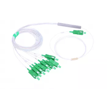 Kabelio skirstytuvas Extralink Splitter 1:8 PLC SC/APC 900um 1.5m Žalia Balta
